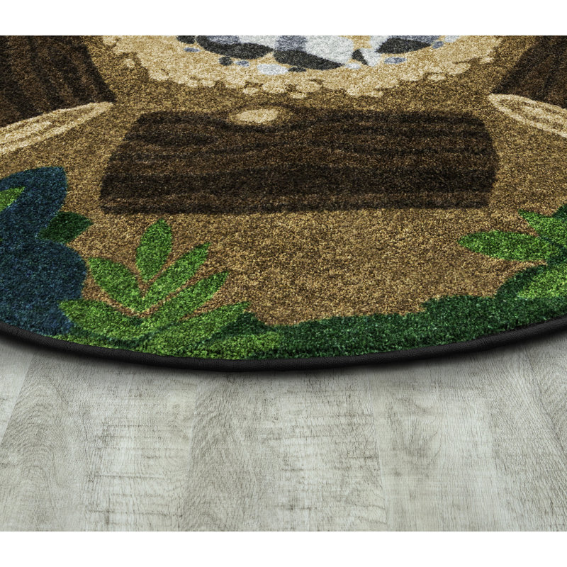 Campfire Fun Round Area Rug in Color Multi, Round 5'4"