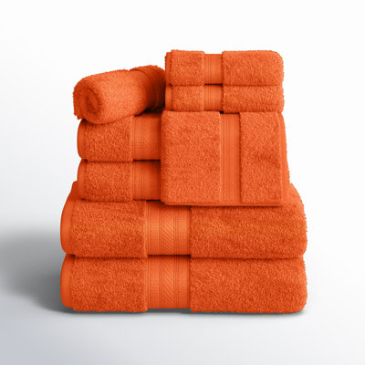 Glenlee Long Staple Combed Cotton Solid 8-Piece Quick-Drying Towel Set