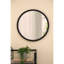 Miroir mural 20 "x 20" avec cadre en bois et finition noire, miroir mural