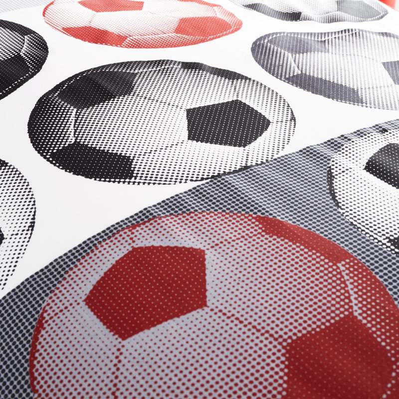 Football Duvet Cover Set with Pillowcases, Red, Single Duvet Cover + 1 Standard Pillowcase