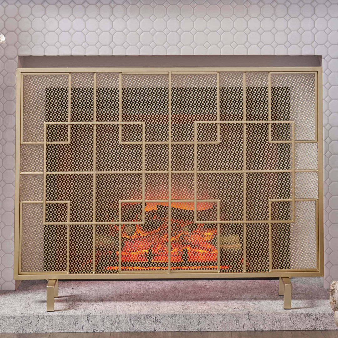 Sonia 1 Panel Iron Fireplace Screen Home Loft Concepts