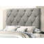 Lit très grand contemporain avec finition crème et tête de lit grise-378708392-378708394