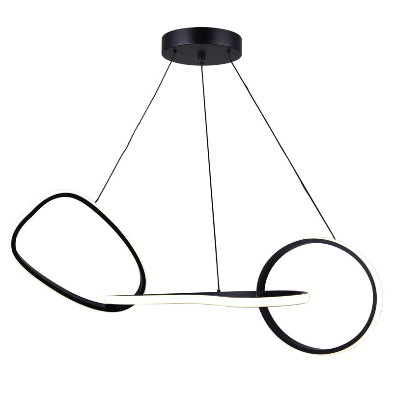 Olha Dimmable LED Geometric Chandelier, Black