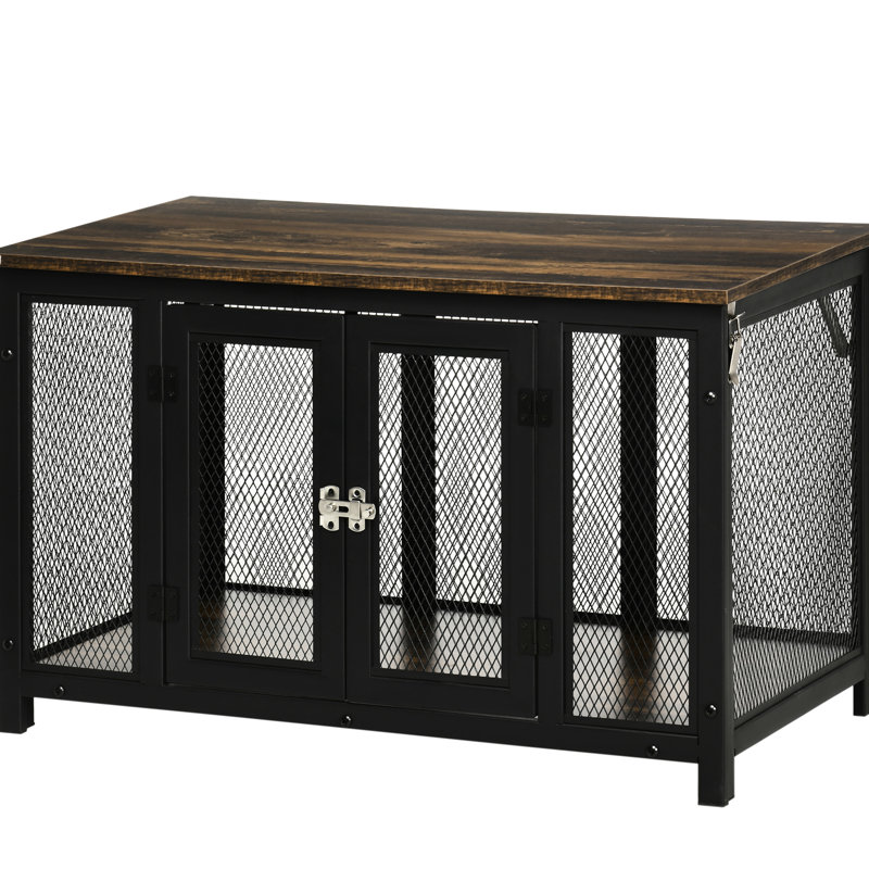 Cage pour chien brune avec base stable - pour les petits chiens et les meubles de confort, facile à nettoyer, capacité de poids élevée