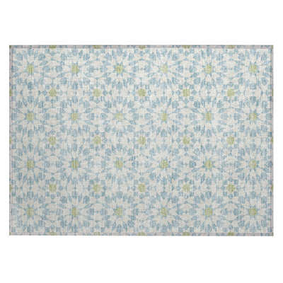 Washable Floral Indoor / Outdoor Rug