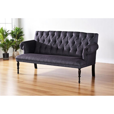 66" Modern 2 - Seat Blue , Back, Rolled Arms, Velvet Upholstery, Ornate Wood Legs, Decorative Purposes Back With Upholstered, And Stable Base For Daily Comfort