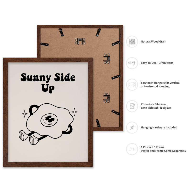 Sunny Side Up No1, Affiche, H 18 po x l 24 po, Encadrement brun