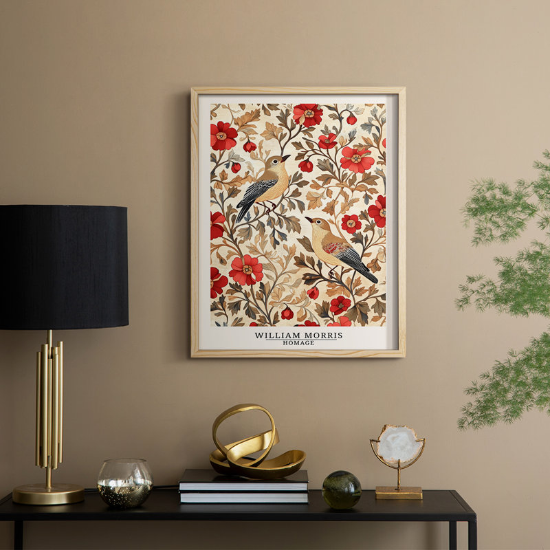 WM MORRIS Series XCIII Framed Print - Solid Wood, Natural, 15" H x 12" W