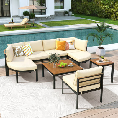 Ensemble modulaire d'extérieur moderne avec coussins
