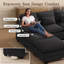 Canapé modulaire en chenille de 116 po avec 3 repose-pieds en U 116 po-132888169