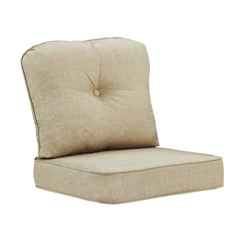 Ensemble de coussins de terrasse 26 po x 28 po brun clair avec attaches