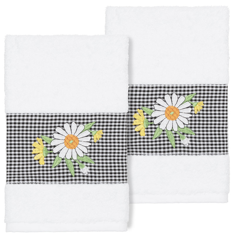 DAISY 100% Turkish Cotton Hand Towel, White