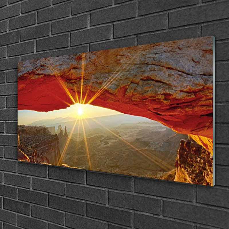 Glass Print Wall Art 100X50cm Image Printed On Glass Decorative Wall Picture Behind Toughened / Tempered Safety Real Glass For Kitchen & Living Room Theme: Grand Canyon Landscape