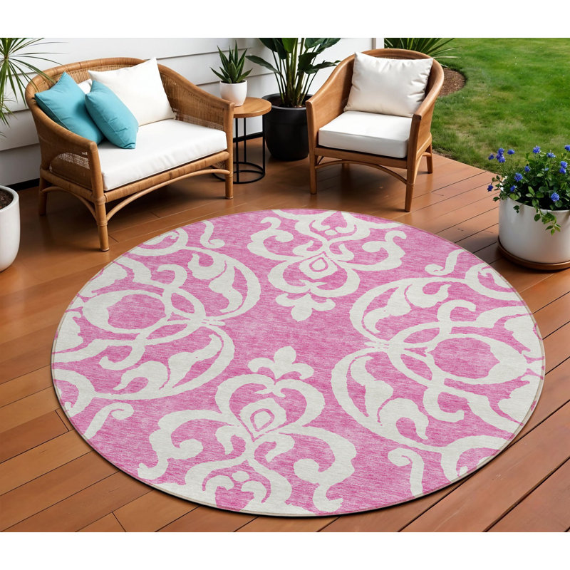 Tapis rond lavable intérieur / extérieur 8 pi