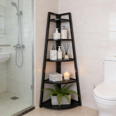 Tall Ladder Display Shelf,Small Storage Shelf,5-Tier Bookshelf,Corner Shelf