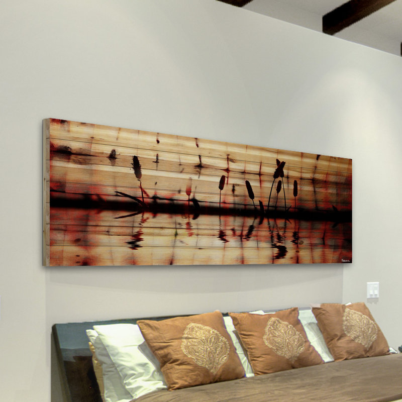 Lindiwe Panoramic Reflection par Parvez Taj - impression sur bois sans cadre, H 15 po x l 45 po x P 1,5 po
