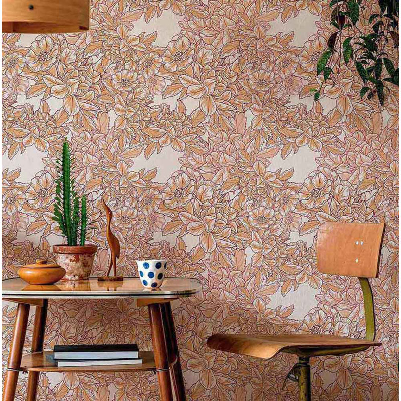 Panneau de papier peint adhésif fleur, L 48 po x l 24 po
