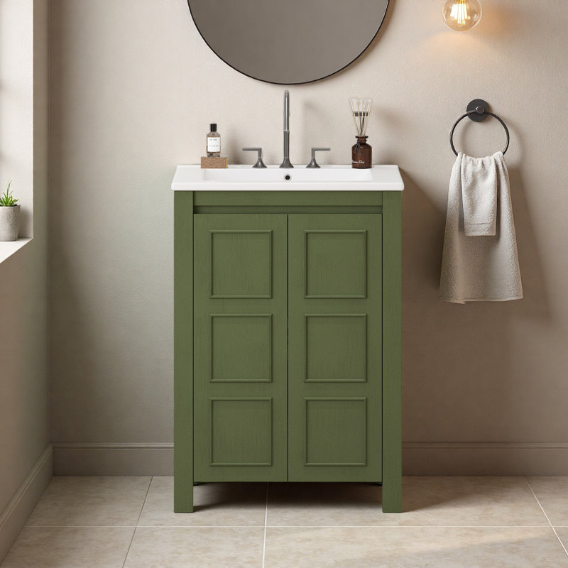 Petit meuble-lavabo 24 po avec lavabo en céramique 24 po