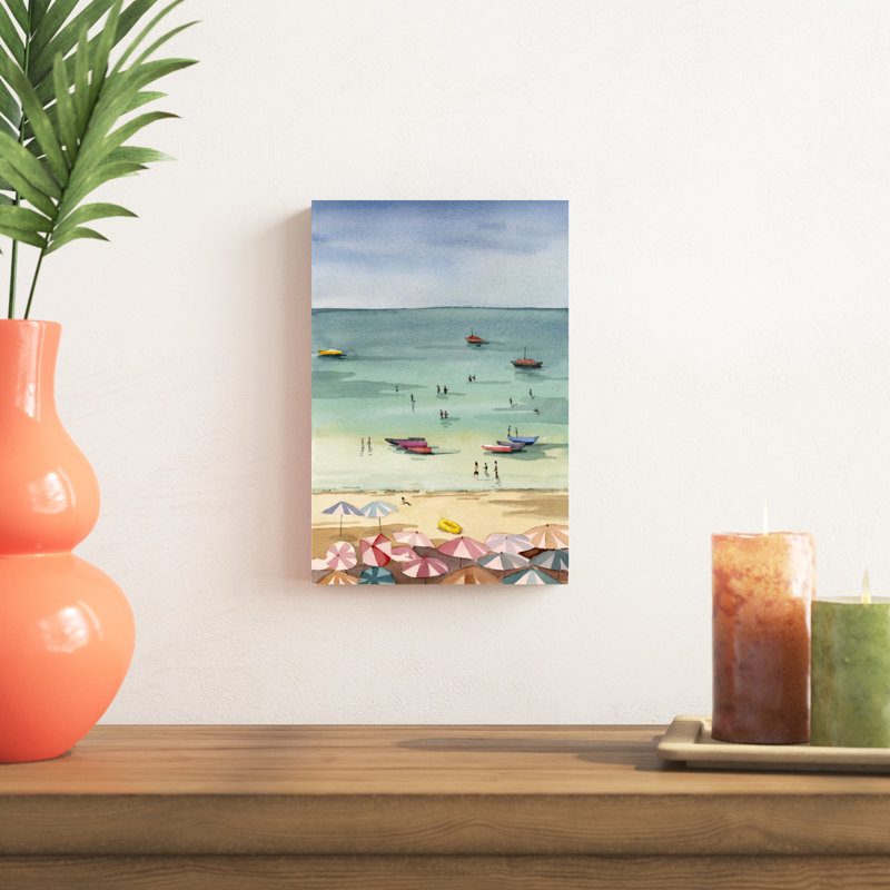 " Painted Coastal Beach ", 12" H x 8" W