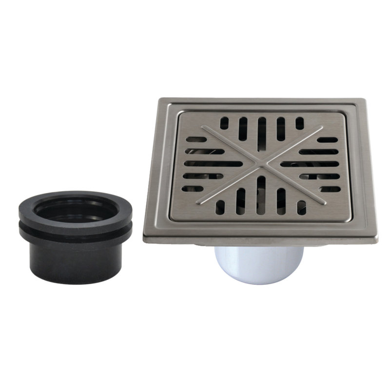 Kingston Brass BSF6605SS Watercourse 6" Square Shower Drain, Polished Stainless Steel