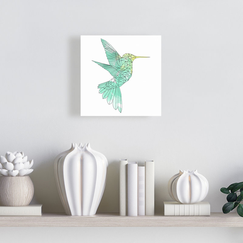 Toile géométrique colibri | Décoration de salon Shapes