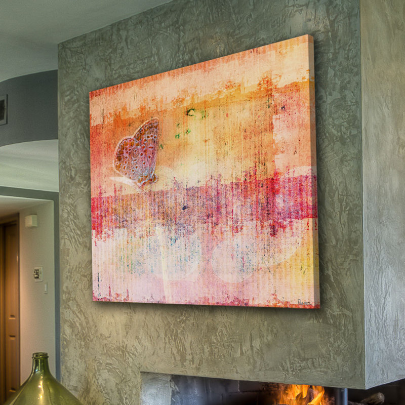 « papillon » par parvez taj,-impression sur toile tendue, H 18 po x l 18 po