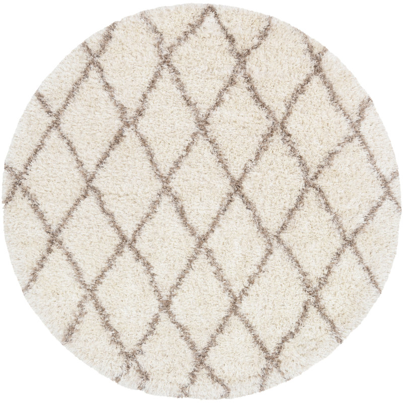 Amordad Performance Wool Geometric Indoor Rug, Round 7'10"