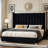 Gerasim Bed Frame with 58" Tall Headboard, Velvet Upholstered Platform Bed-1935209615-1935209614