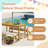 Kids Wood Rectangle Outdoor Picnic Table And Bench With Umbrella And Cushion-1201088520
