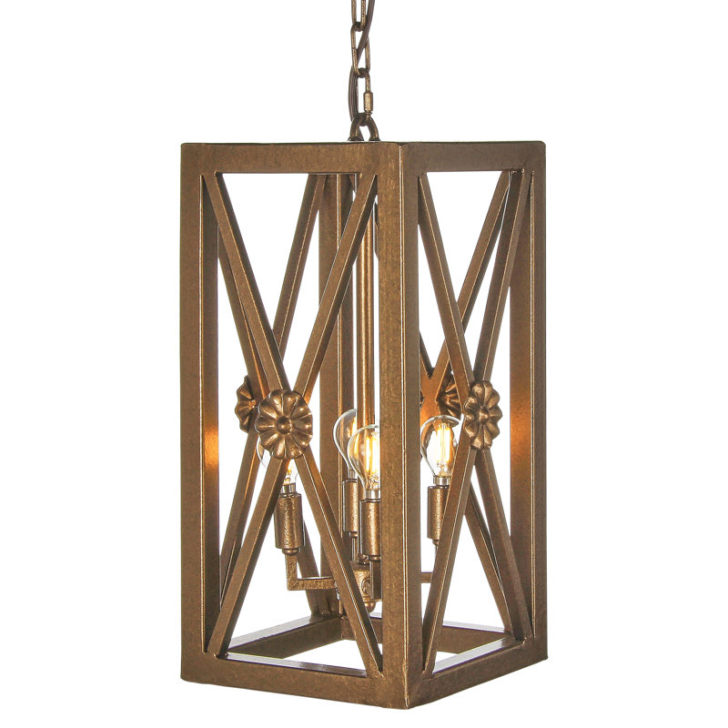 Luminaire suspendu rectangulaire à 4 lumières Medallion
