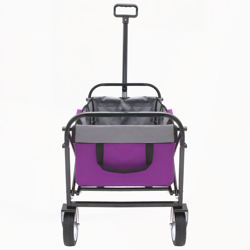 Chariot pliable à roulettes pliable avec roues, Mauve