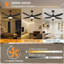 Ventilateur de plafond avec lumière, télécommande et commande APP, ventilateurs de plafond RVB noirs de 42 po avec 6 vitesses réversibles, gradation continue 3000-6500K, petit ventilateur de plafond moderne à profil bas pour chambre / intérieur / ex