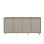 Élégante console en grès de 70,9 po x 31,1 po x 17,7 po | 100% panneau de particules enduit de mélamine, épaisseur: 0,7 pouce | Portes en panneau de fibres à densité moyenne revêtues de membrane, nombreuses tablettes, fixation murale, parfaite pou