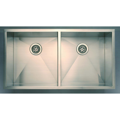 Everest 37" L x 20" W Double Undermount Kitchen Sink