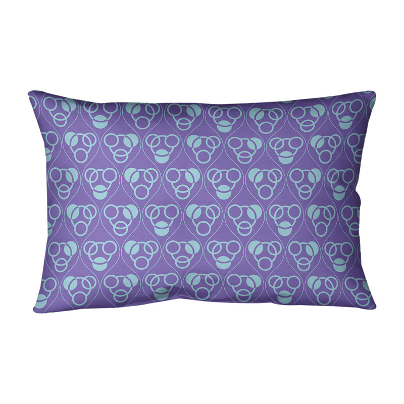 Patricia Geoffrey Geometric Reversible Throw Pillow, 14"H x 20"W, Polyester/Polyfill, Purple/Teal