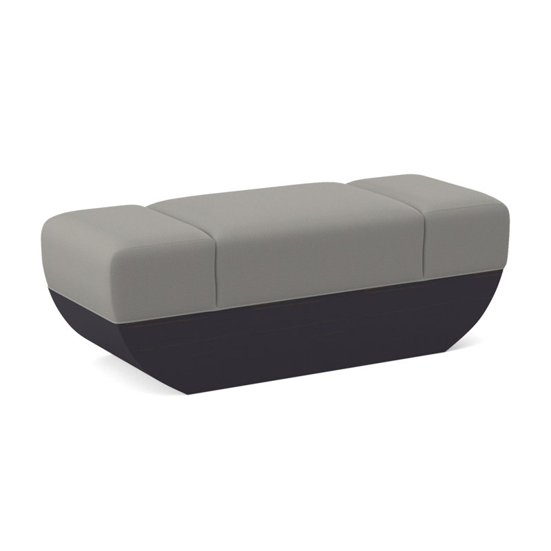 Ark Upholstered Bench, Fizz Ivory 100% Polyester, Vintage Ebony