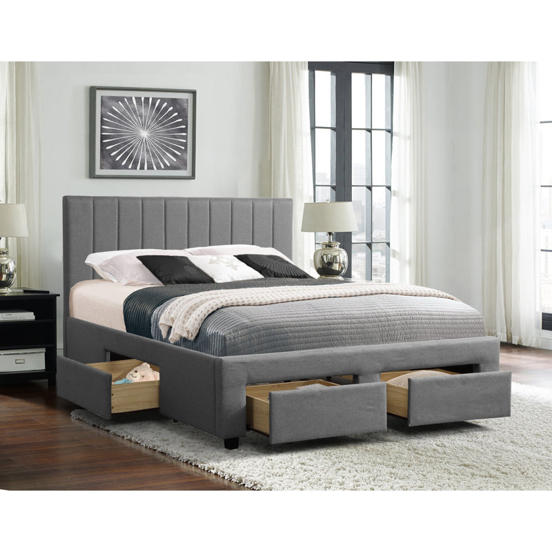 Lit plateforme tapissier avec rangement Chaoyichi, Grand