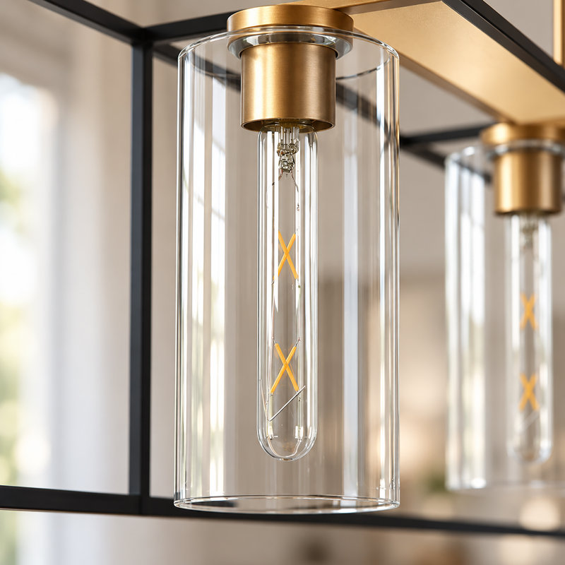 Lustre en verre 5 lumières Modern Farmhouse