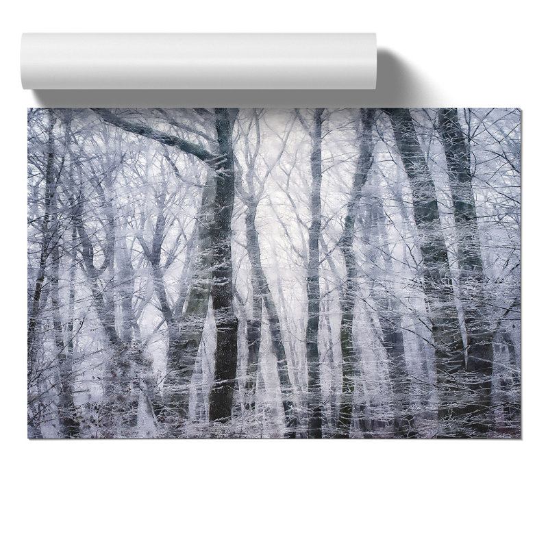 Winter Forest Painting - Frameless Print, 21cm H x 30cm W x 0.1cm D