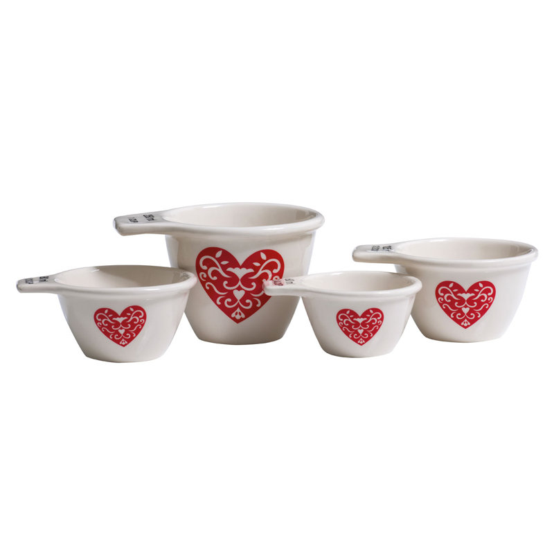 Heart 4-Piece Dolomite Measuring Cup Set