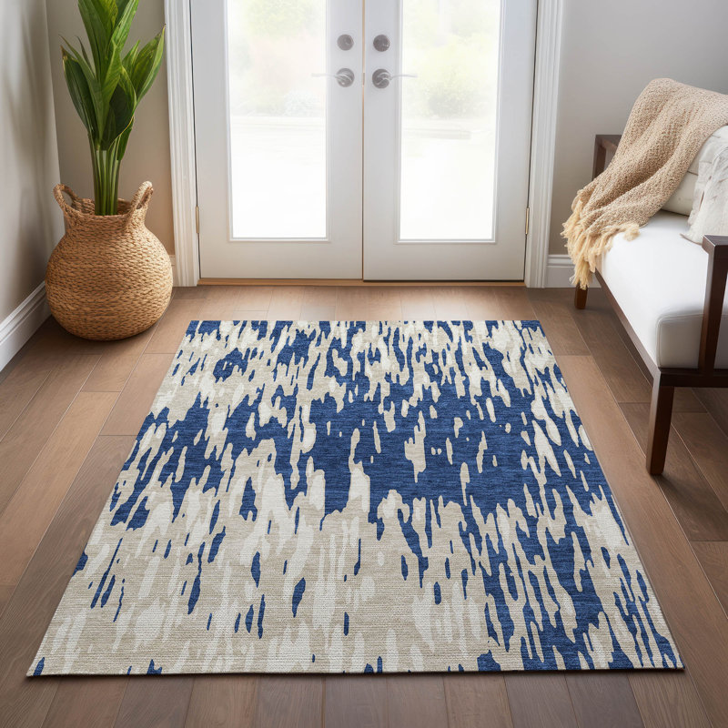 Tapis rectangulaire Aleighna avec envers antidérapant, Rectangulaire 3 pi x 5 pi
