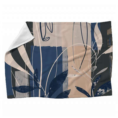 Floral Abstraction Machine Printed Throw Blanket