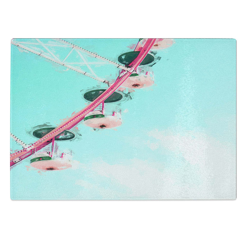 Glass Ferris Wheel in Abstract Chopping Board, 39 cm W x 28.5 cm L