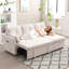 L-Shaped Sofa Bed with Pull-Out Sleeper & Storage Chaise, 3-Seater Convertible Sectional Sofa, Multifunctional Couch for Living Room & Small Apartments, Beige