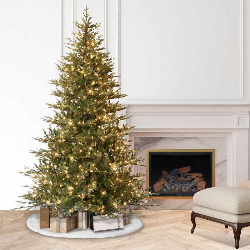 Sapin de Noël artificiel vert avec lumières, 7,5 pi