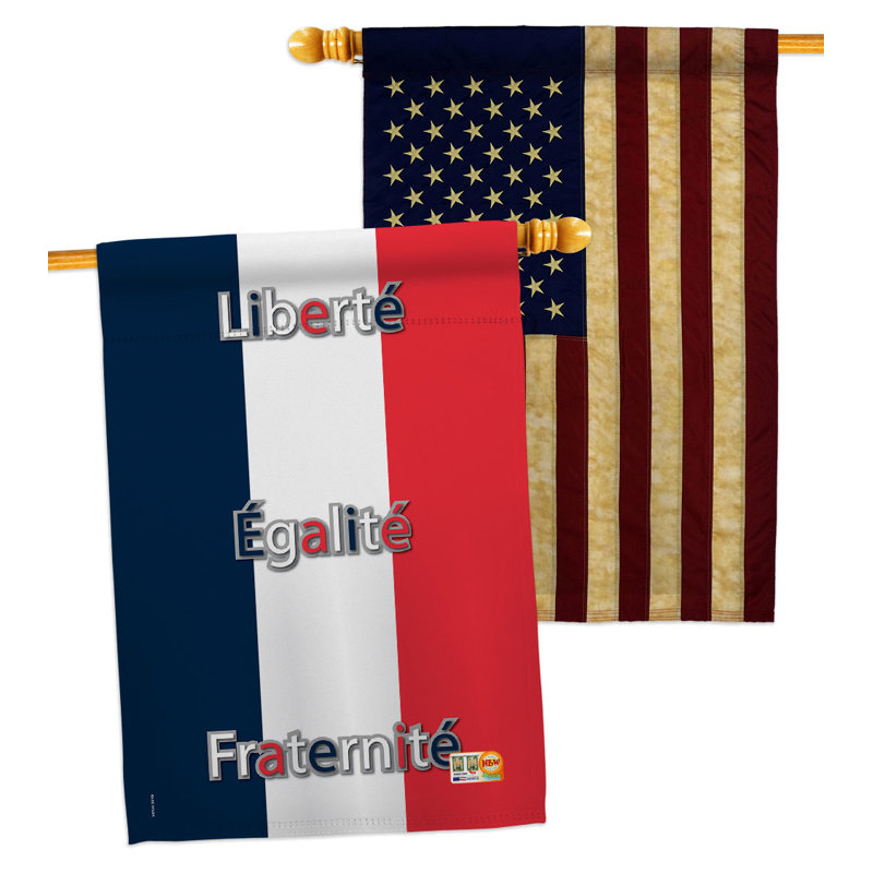 Drapeau de maison France en polyester 2 côtés 3 pi 3 po x 2 pi 3 po