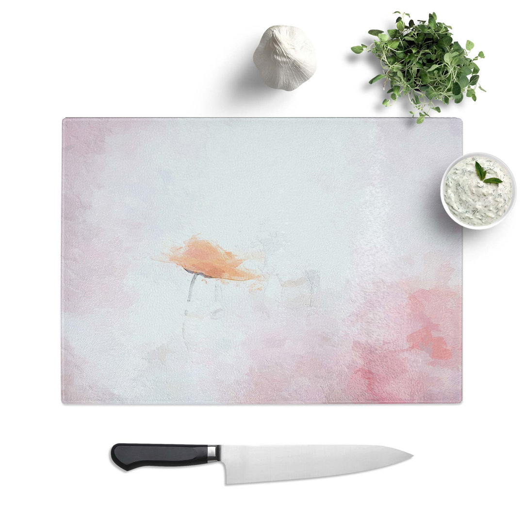 Tempered Glass Poppy Flower Chopping Board