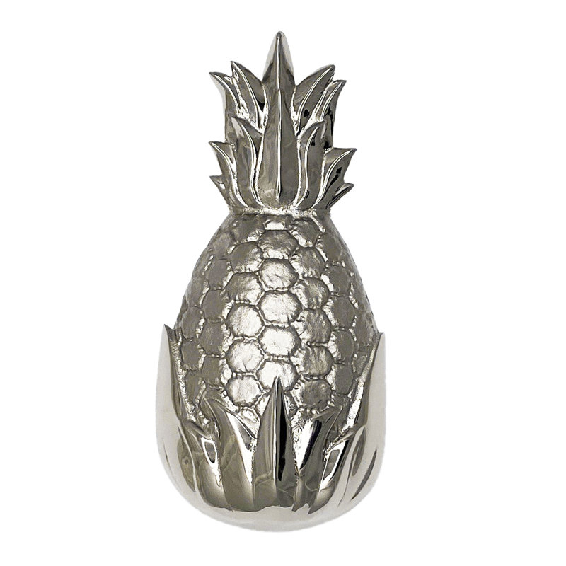 Heurtoir de porte Hospitality Pineapple, Argent nickel, 8,25 po x 4 po x 2,5 po