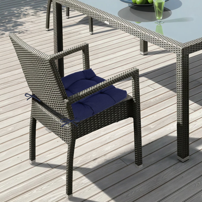 Coussins de chaise touffetés pour l'extérieur, Bleu très foncé