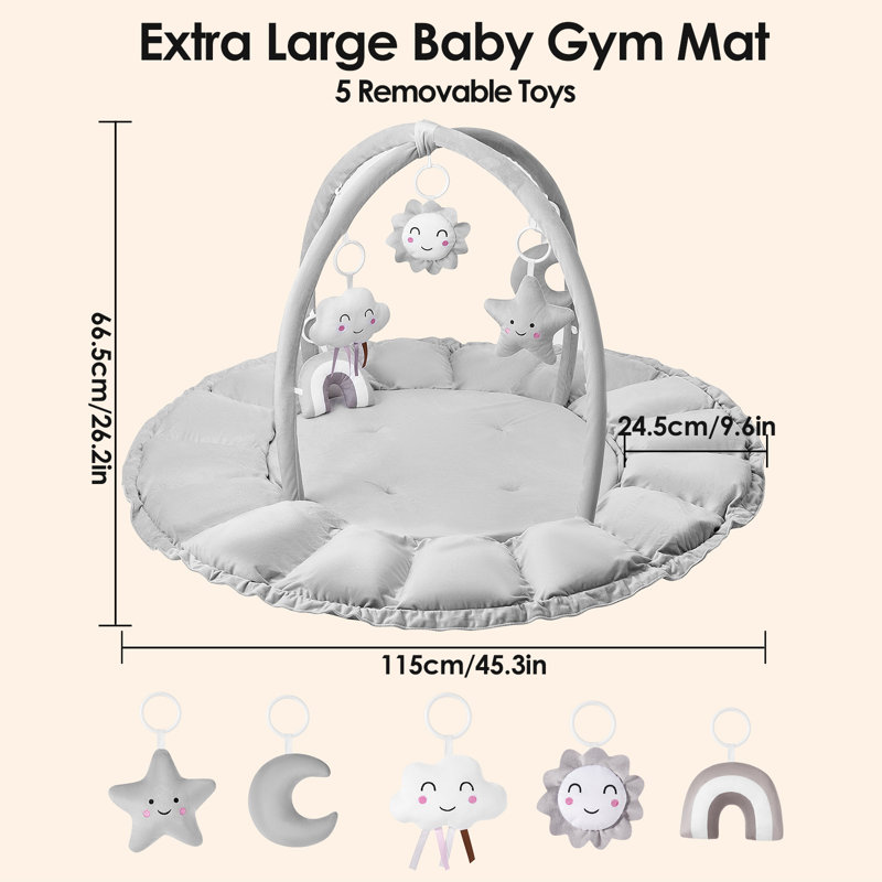 Tapis de jeu pour bébé 4-en-1 Baby Gym, Gris